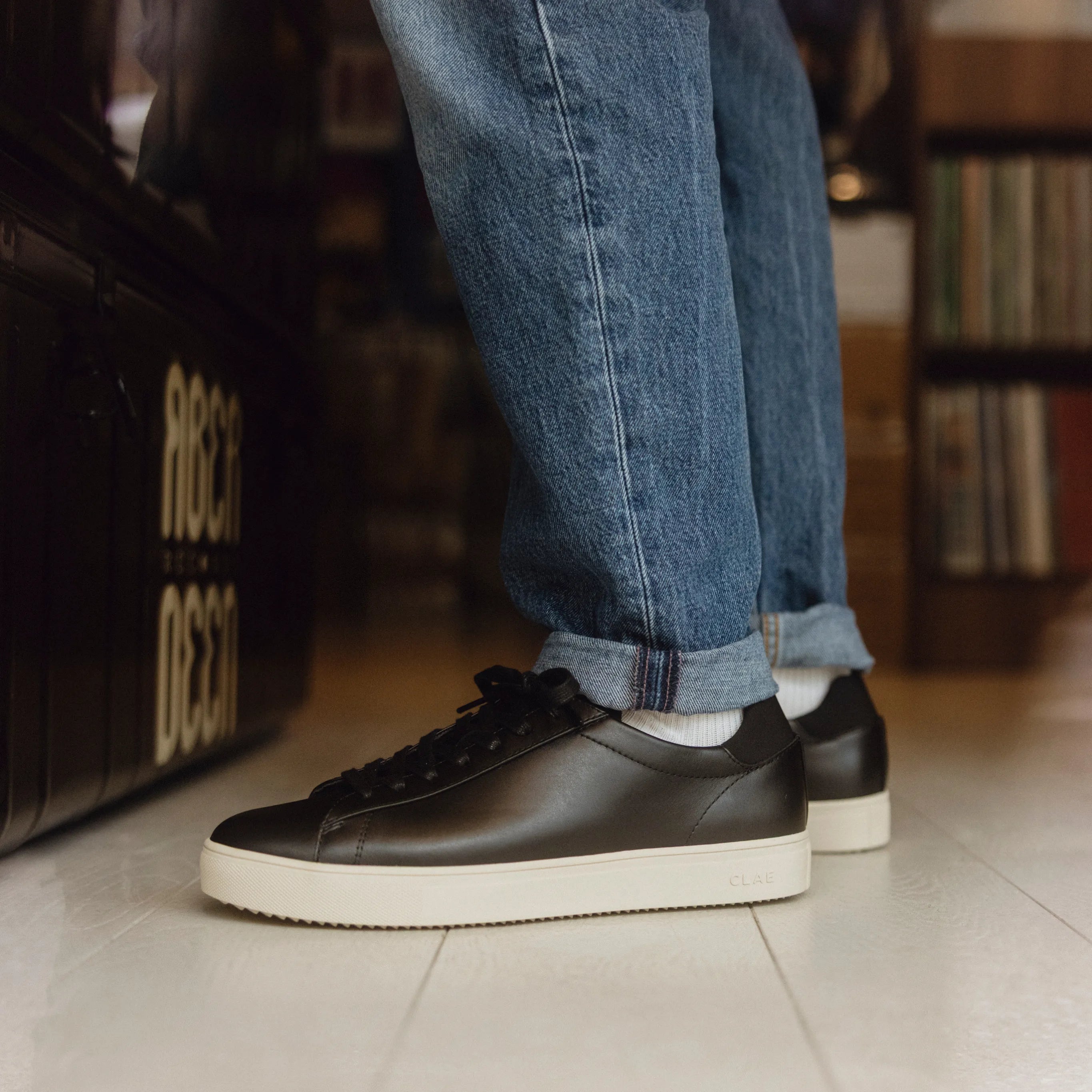 Black Milled Tumbled Leather