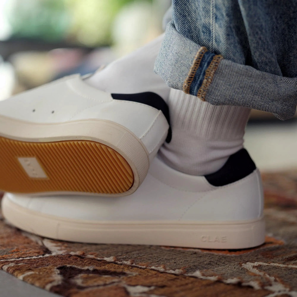 White Leather Navy