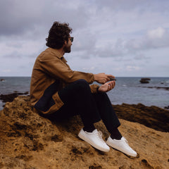 White Leather Navy