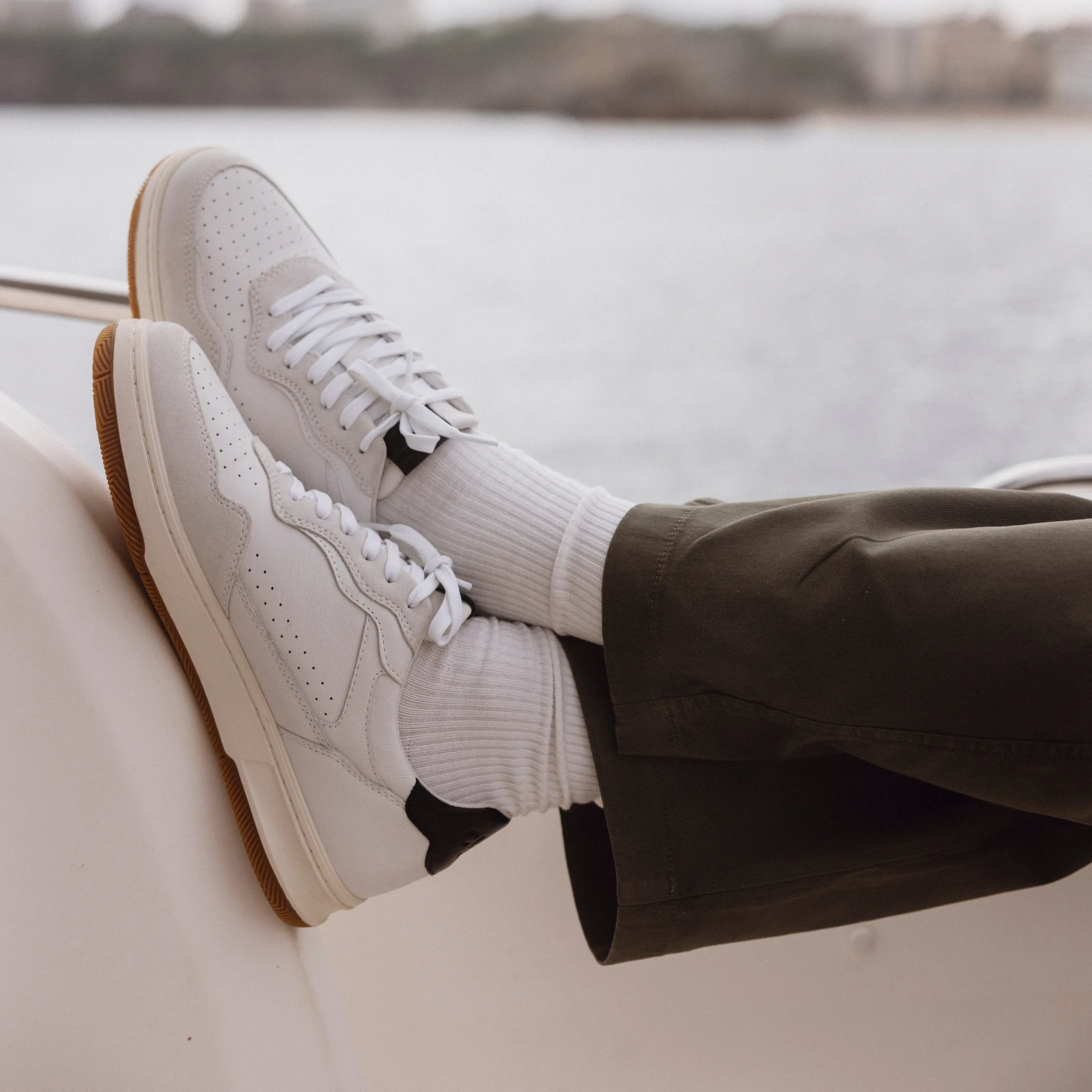 White Leather Black