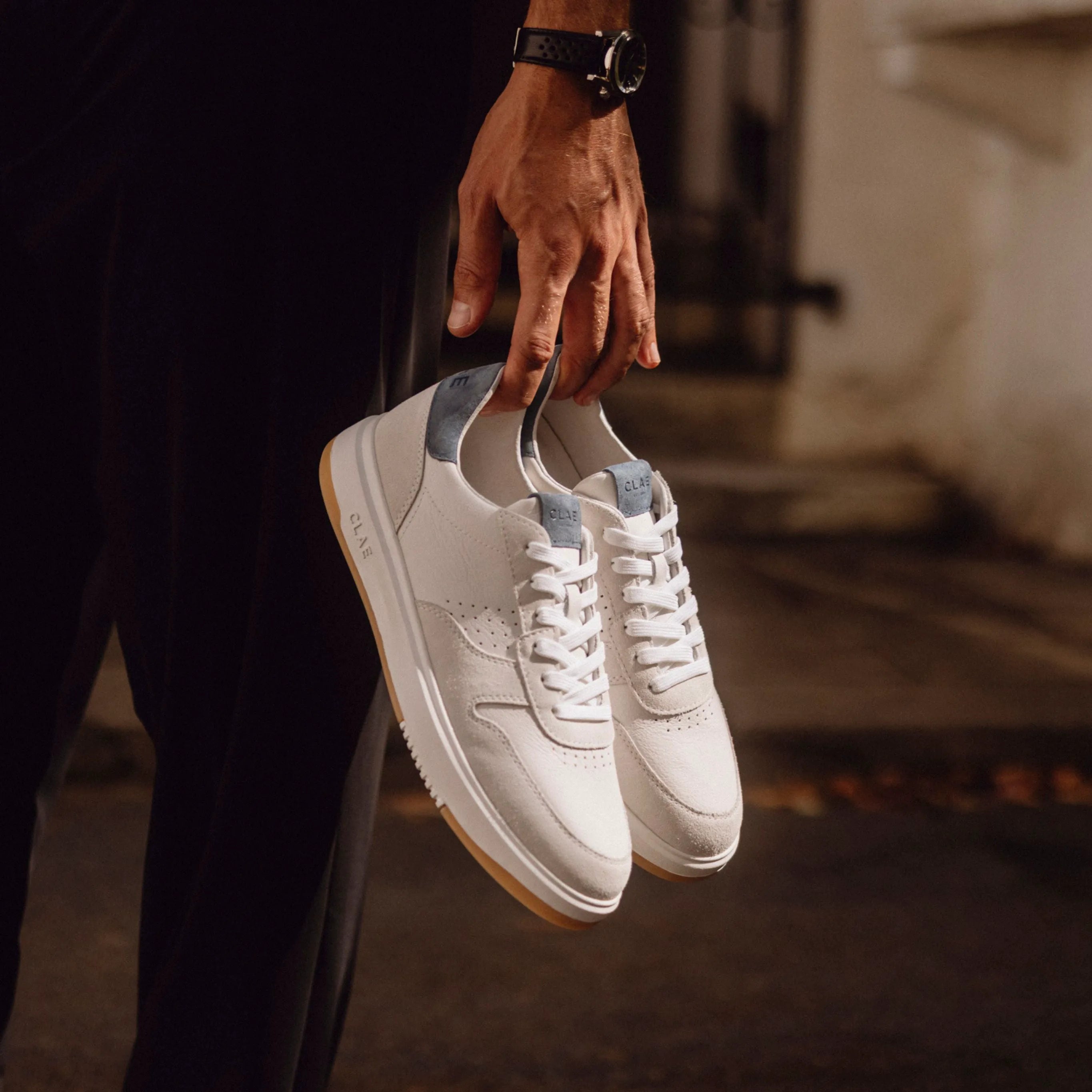White Leather Blue Mirage